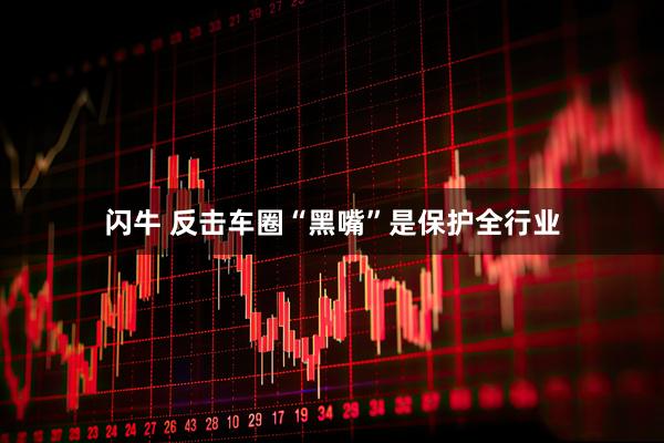 闪牛 反击车圈“黑嘴”是保护全行业